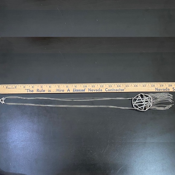 Vintage Vera Wang Simply Vera Rhinestones Silver-tone Fringe Chain Long Necklace - Picture 7 of 14